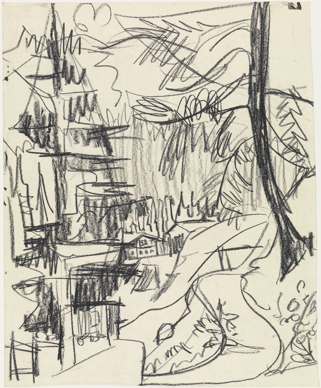 Bergwald und Hütten von Ernst Ludwig Kirchner