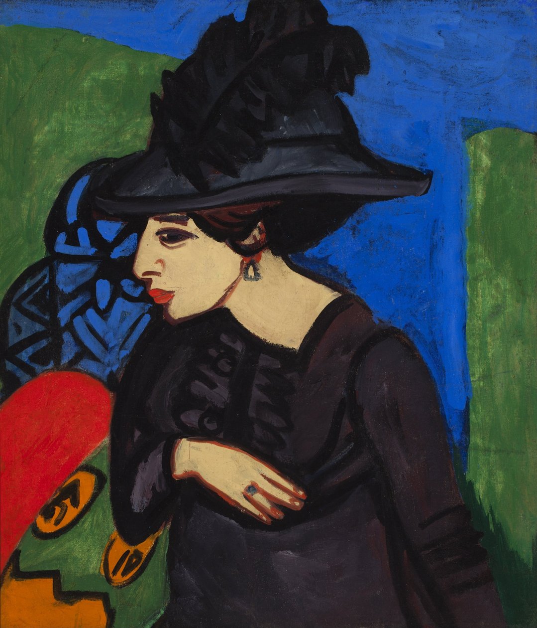 Dodo mit einem Federhut von Ernst Ludwig Kirchner