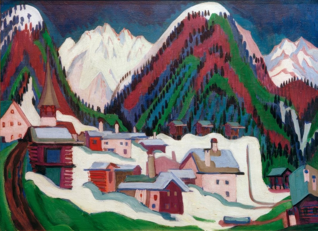 Dorf Monstein bei Davos von Ernst Ludwig Kirchner