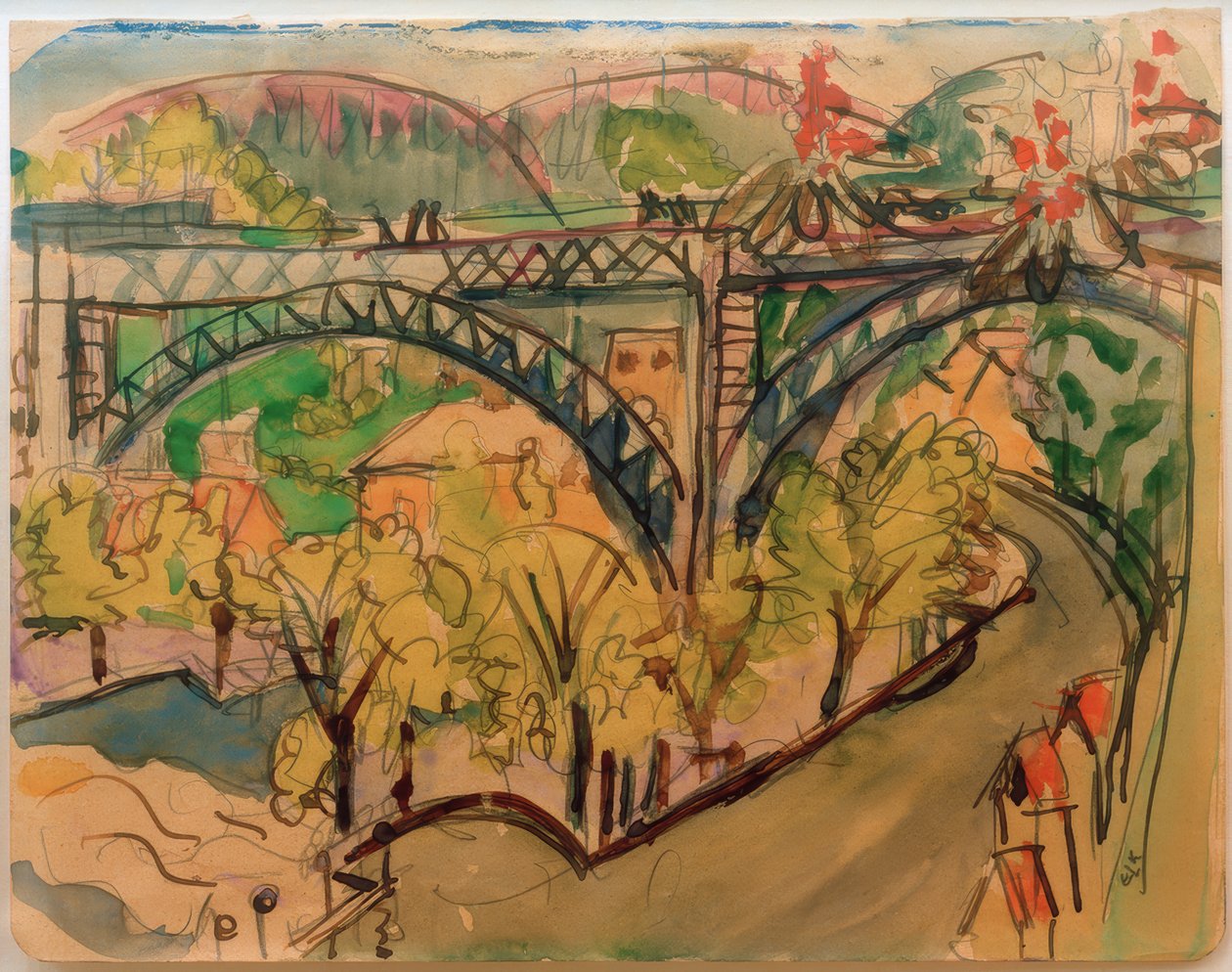 E. L. Kirchner, Eisenbahnbrücke / 1916 von Ernst Ludwig Kirchner