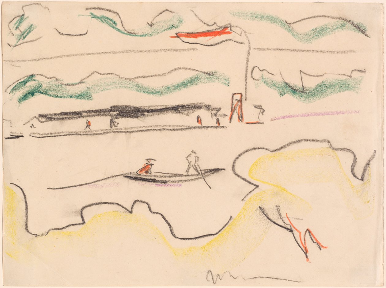 Elbelandschaft bei Dresden von Ernst Ludwig Kirchner