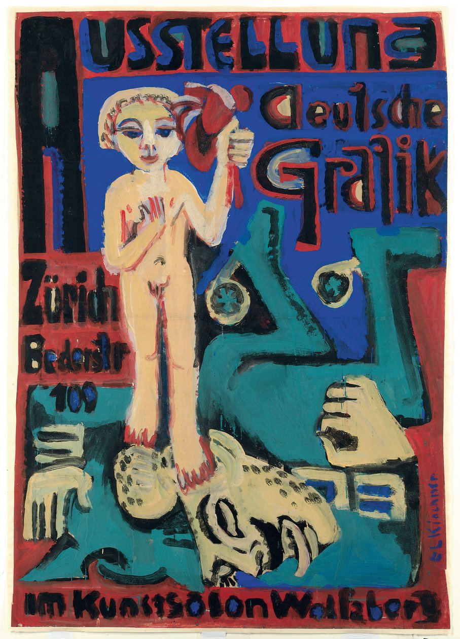 Ausstellung Deutsche Grafik im Kunstsalon Wolfsberg, ca. 1921-1923 von Ernst Ludwig Kirchner