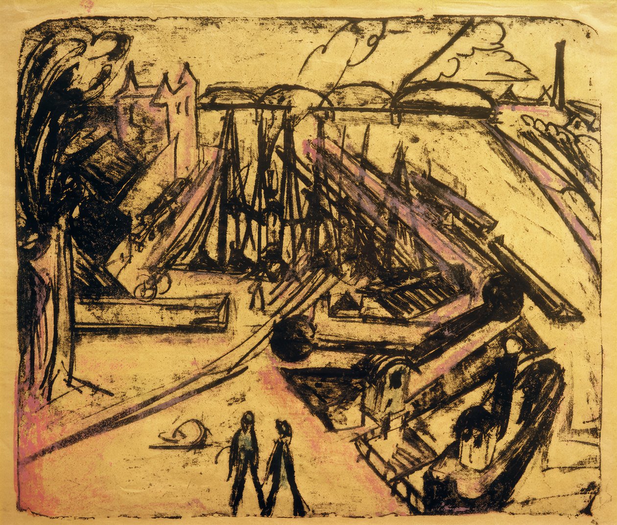 Freihafen Frankfurt am Main von Ernst Ludwig Kirchner