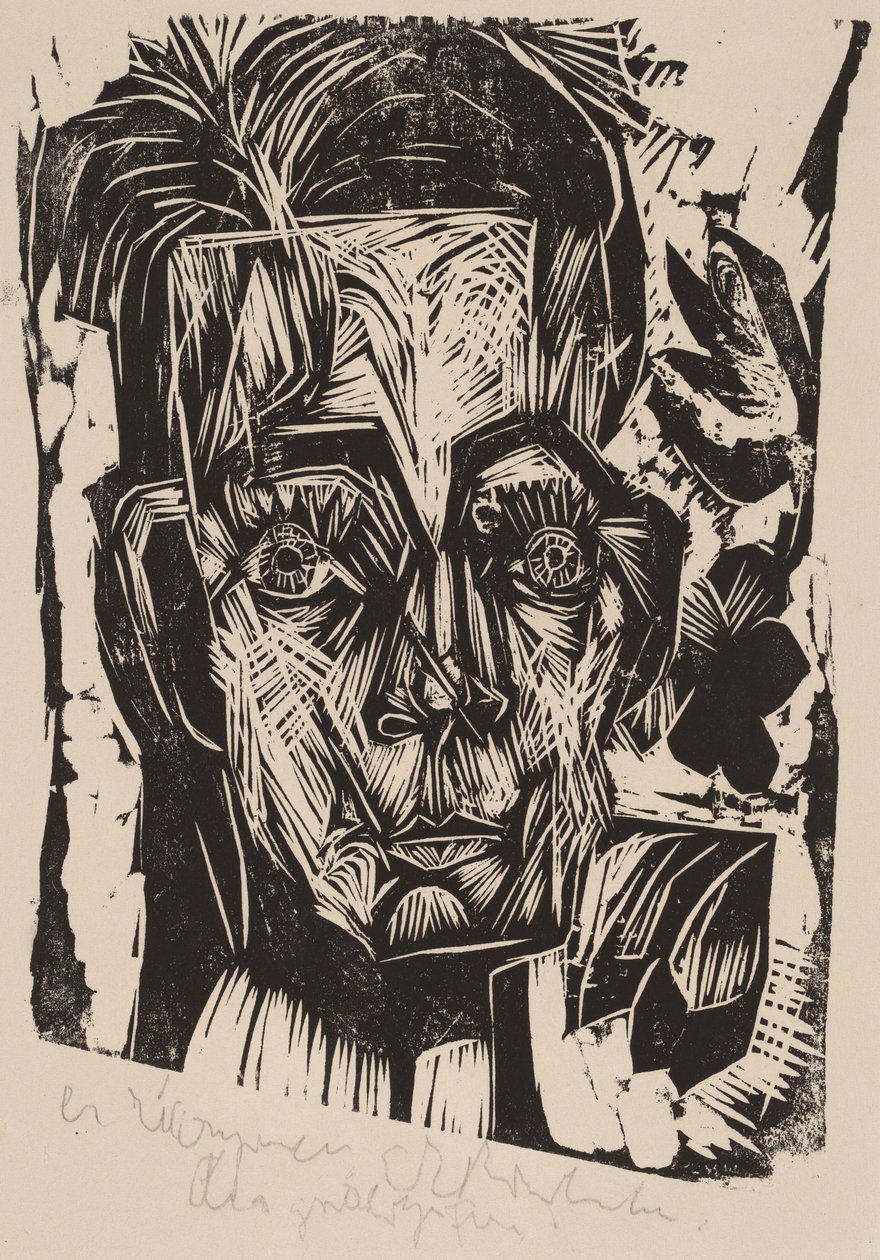 Kopf von Dr. Robert Binswanger (der Student) von Ernst Ludwig Kirchner