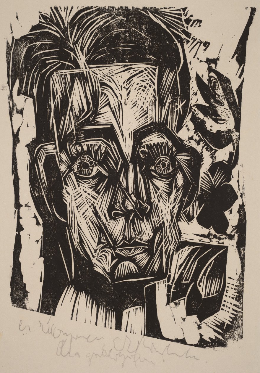 Kopf von Dr. Robert Binswanger (der Student) von Ernst Ludwig Kirchner