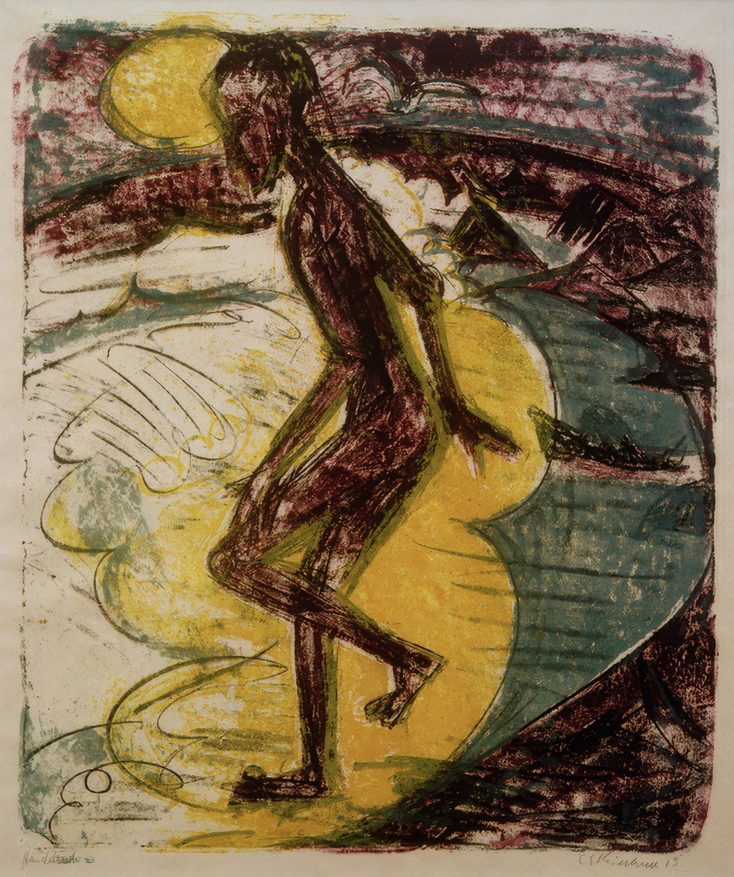 Ins Meer steigender Mann von Ernst Ludwig Kirchner