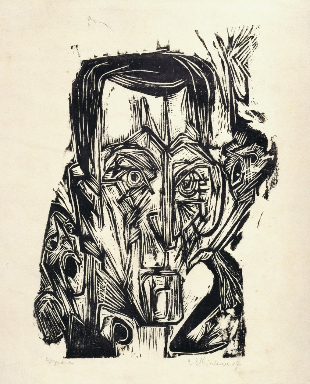 Kopf Dichter Frank I von Ernst Ludwig Kirchner