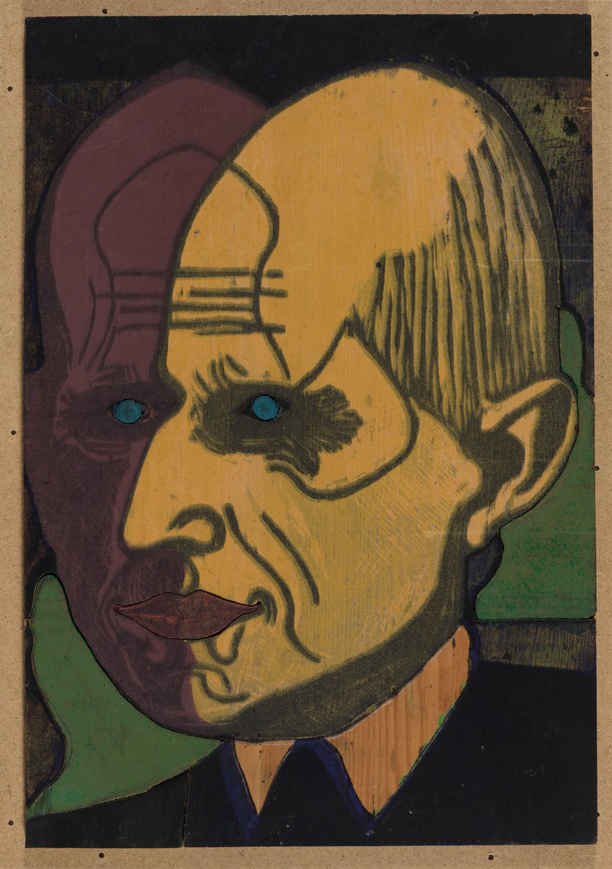 Kopf Dr. Bauer, Farbstock II von Ernst Ludwig Kirchner