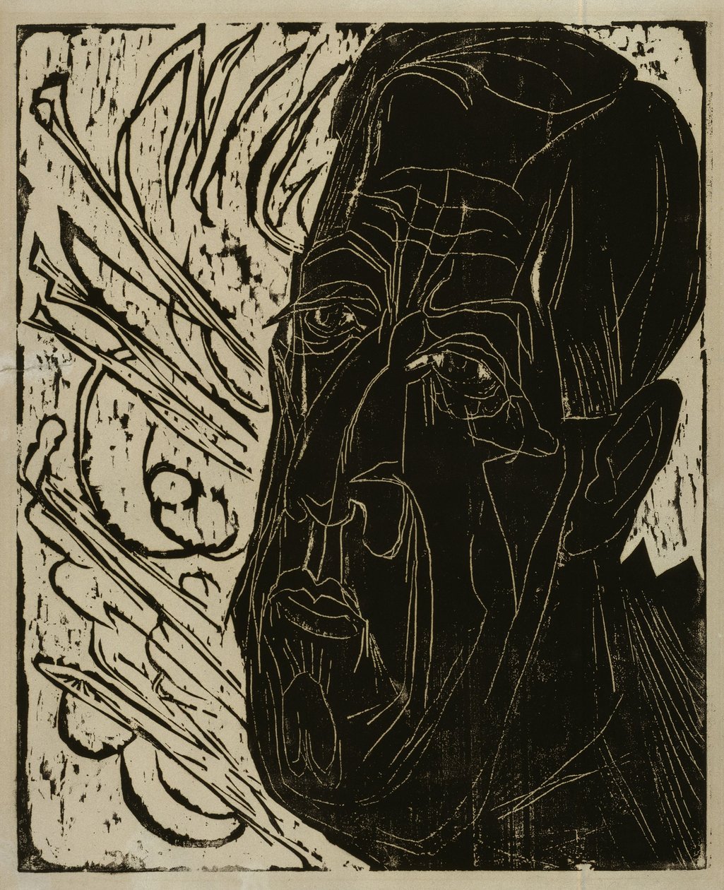 Kopf Henry van de Velde (dunkel) - Schwarzer van de Velde-Kopf von Ernst Ludwig Kirchner