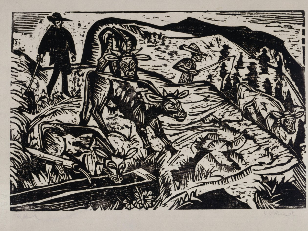 Kühe und Hirten von Ernst Ludwig Kirchner