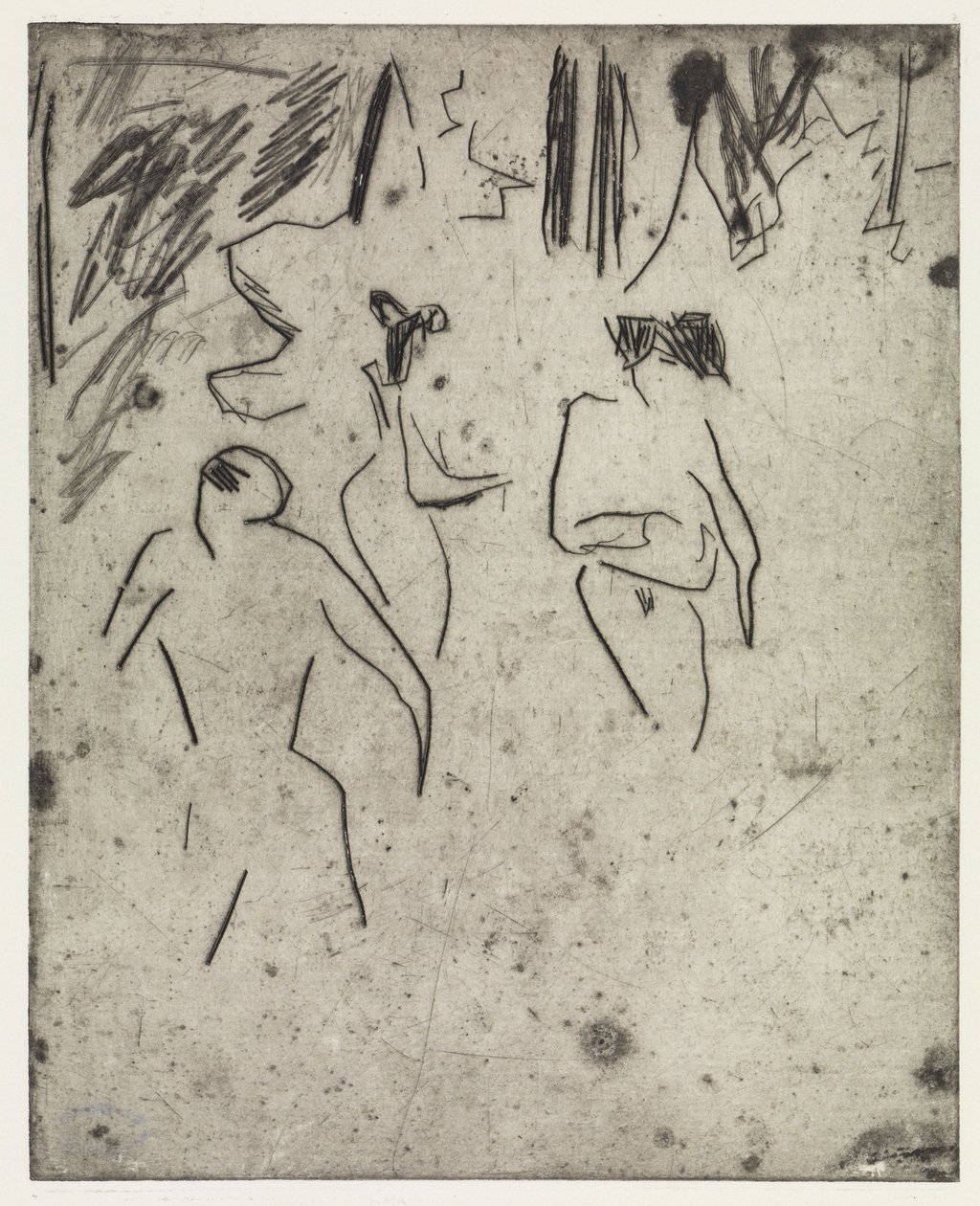 Moritzburger Badende im Gestrüpp/Die kranke Dodo von Ernst Ludwig Kirchner