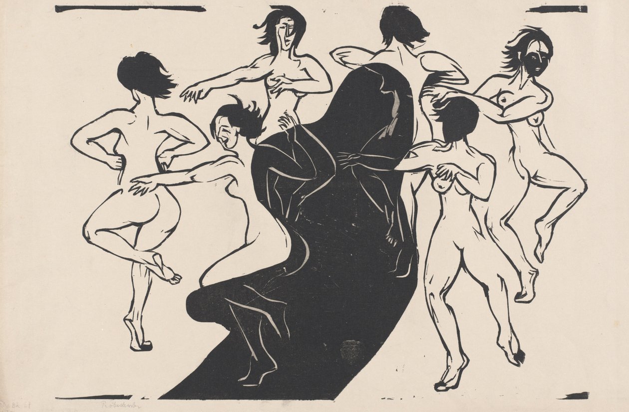 Nackte tanzen um einen Schatten von Ernst Ludwig Kirchner