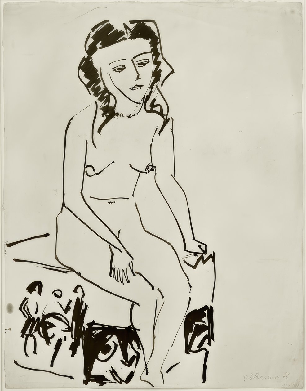 Sitzender weiblicher Akt von Ernst Ludwig Kirchner