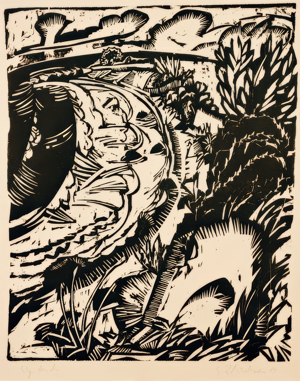 Steilküste mit runder Bucht von Ernst Ludwig Kirchner