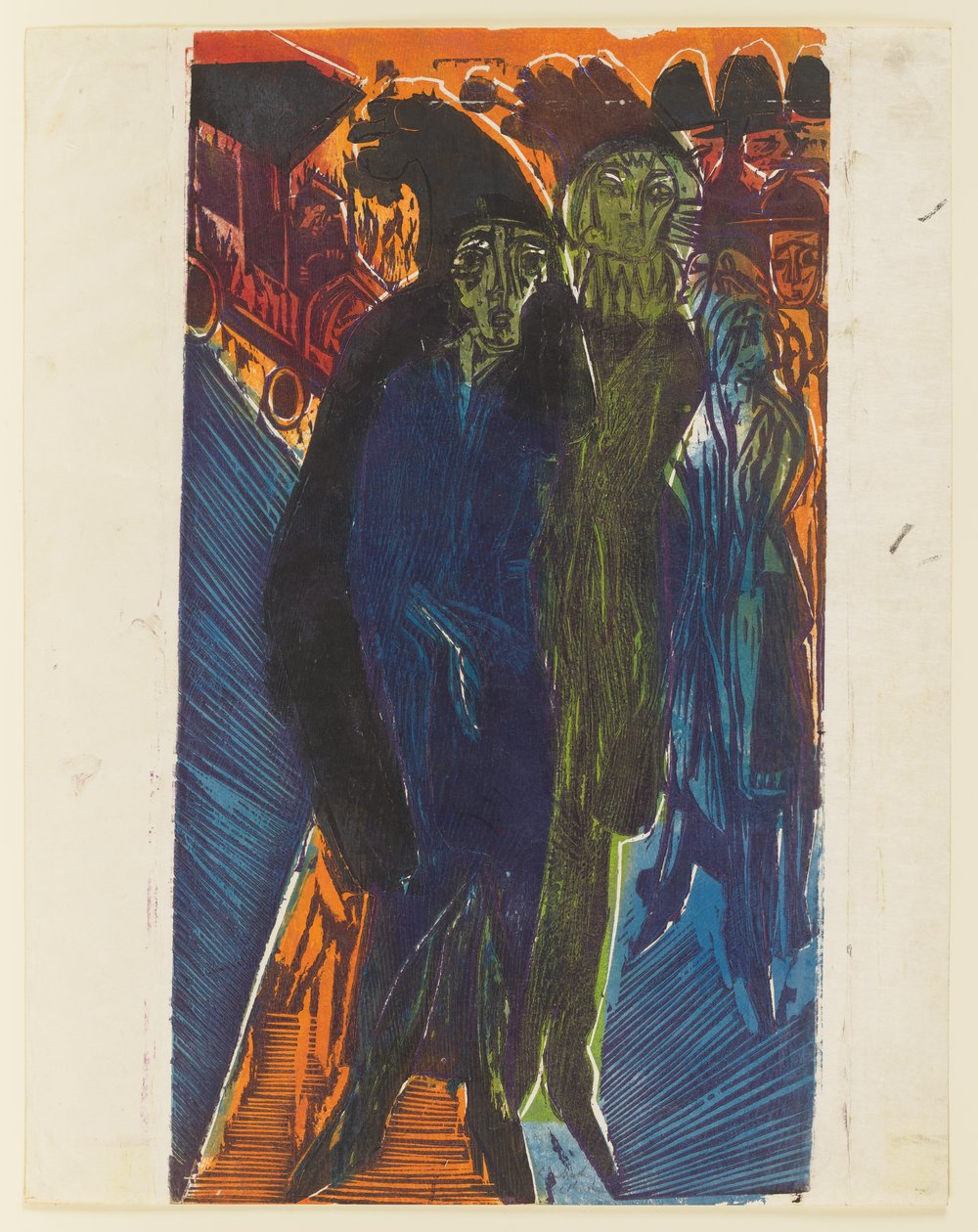Straßenszene (nach dem Gemälde „Straßenszene“ von 1914) von Ernst Ludwig Kirchner