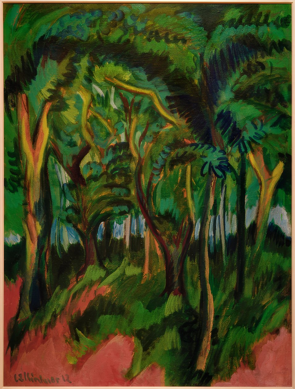Waldinneres mit rosa Vordergrund von Ernst Ludwig Kirchner