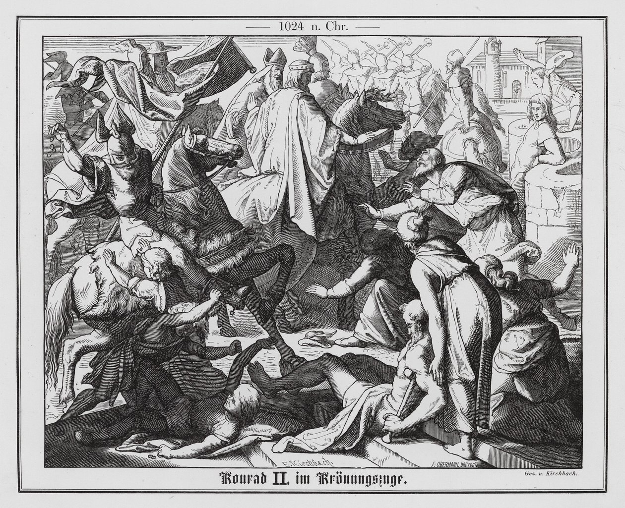 Krönungsprozession von König Konrad II. von Deutschland von Ernst Sigmund Kirchbach