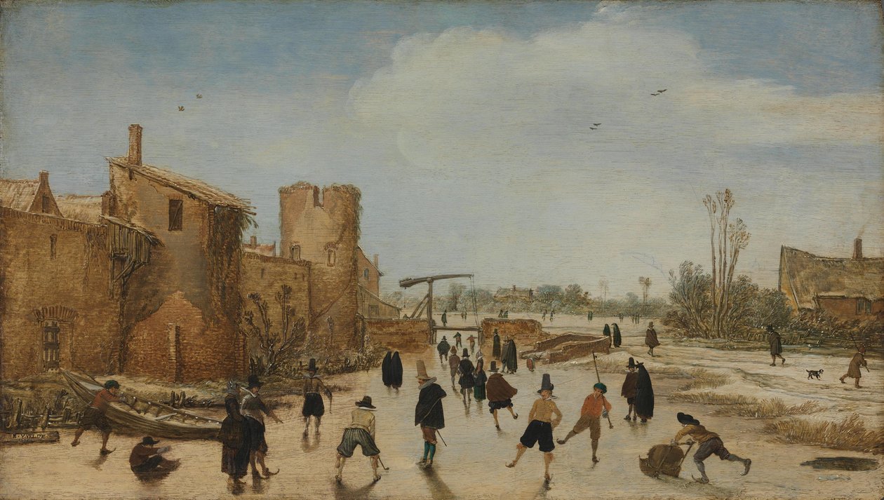Eisbelustigung auf dem Wallgraben von Esaias van de Velde