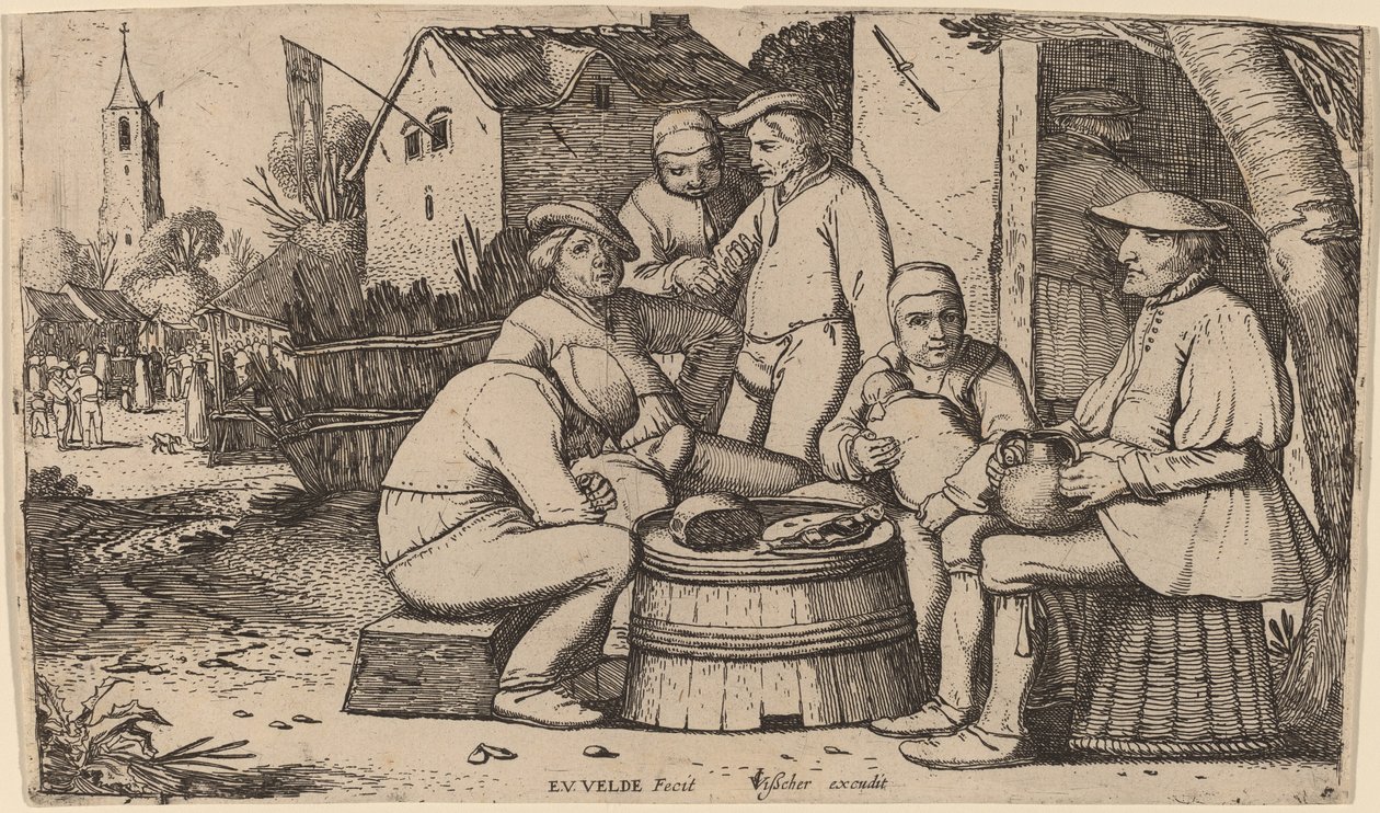 Bauern beim Mittagessen im Freien von Esaias van de Velde I