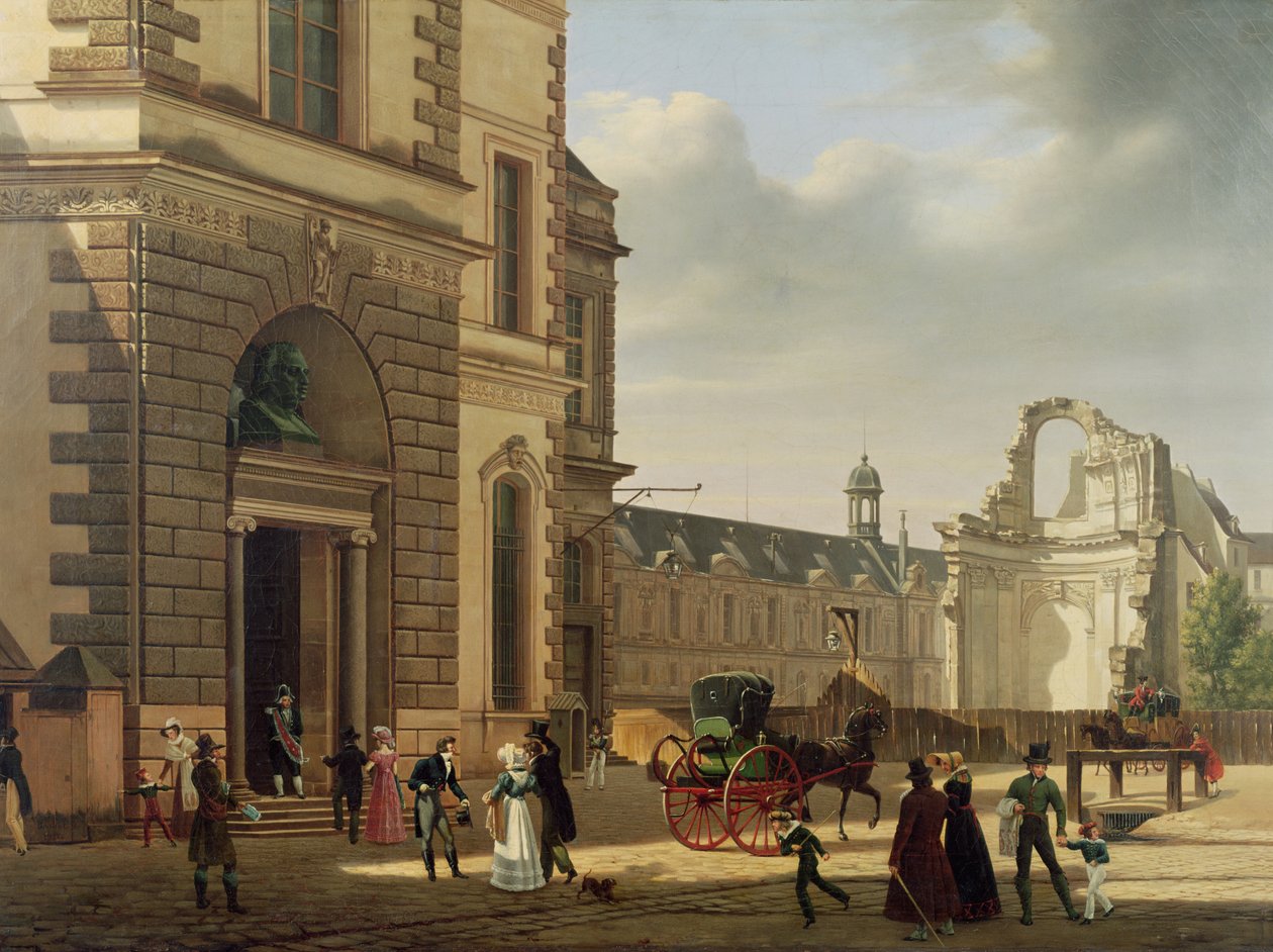 Der Eingang zum Musée du Louvre und die St. Louis Kirche, 1822 von Etienne Bouhot