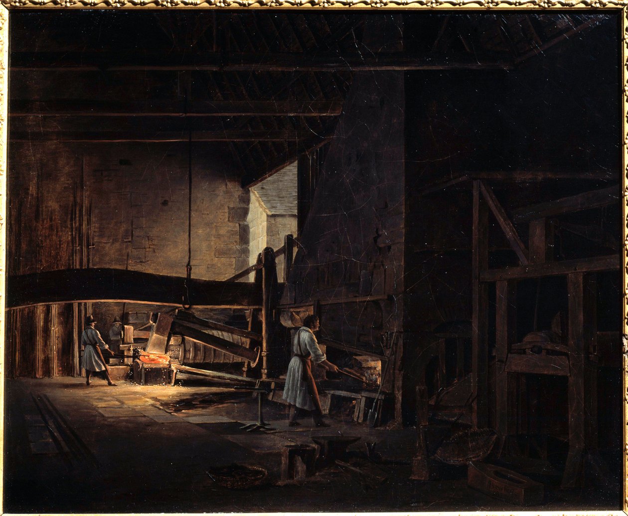 Die Schmieden in Chatillon-sur-Seine. Gemälde von Etienne Bouhot (1780-1862) 1823 Montbard, Musée des Forges de Breffan von Etienne Bouhot