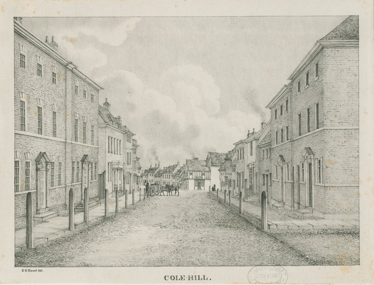 Tamworth - Cole-hill: Lithografie, undatiert [1796-1865] von Etienne Bruno Hamel