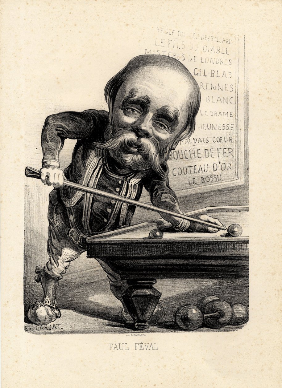 Fliegendes Blatt - Illustration von Etienne Carjat (1826-1906): Billard - Feval Paul (1816-1887) von Etienne Carjat