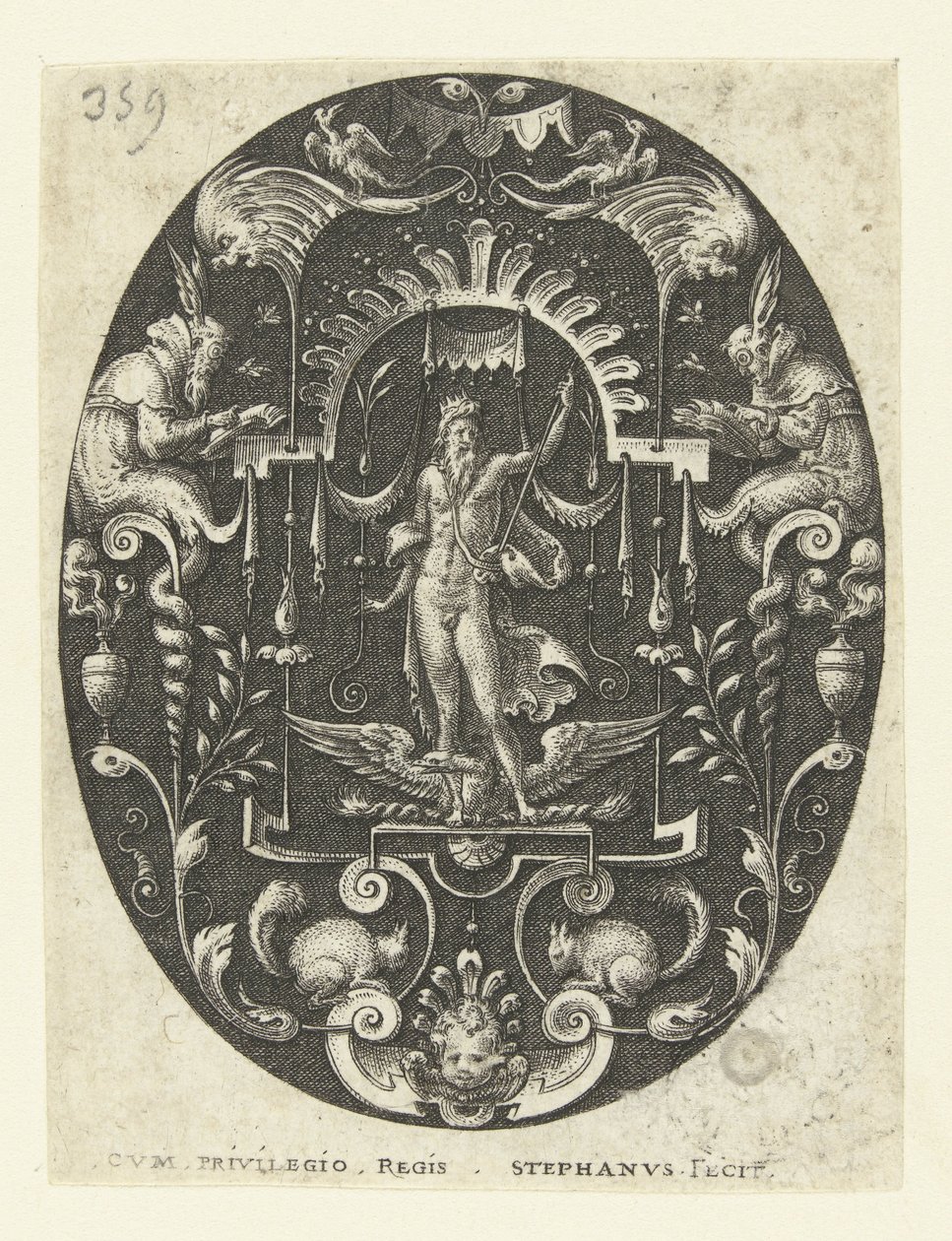 Jupiter mit seinem Adler zu seinen Füßen von Etienne Delaune