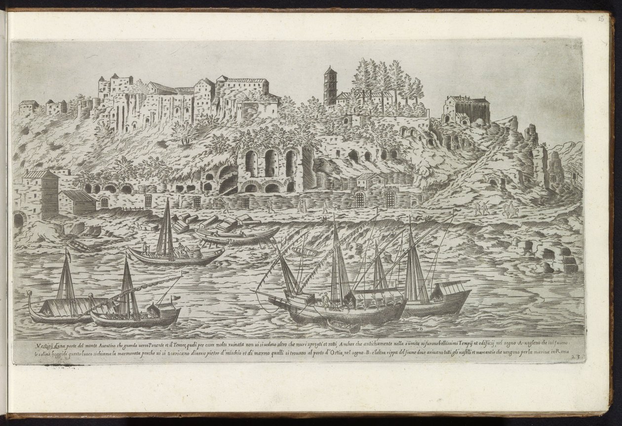 Aventin entlang des Tiber in Rom von Etienne Duperac