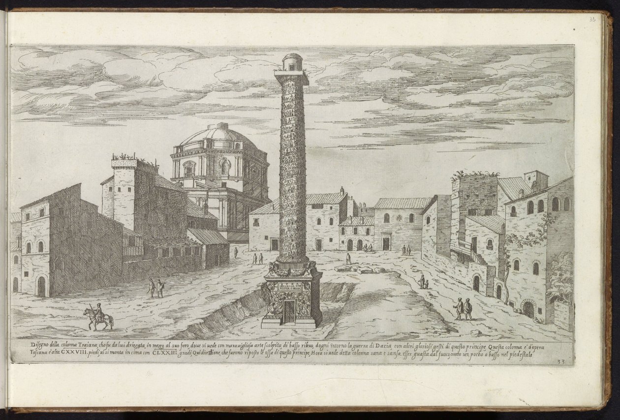 Forum von Trajan mit der Trajanssäule in Rom (Bouwwerken uit de oudheid) von Etienne Duperac