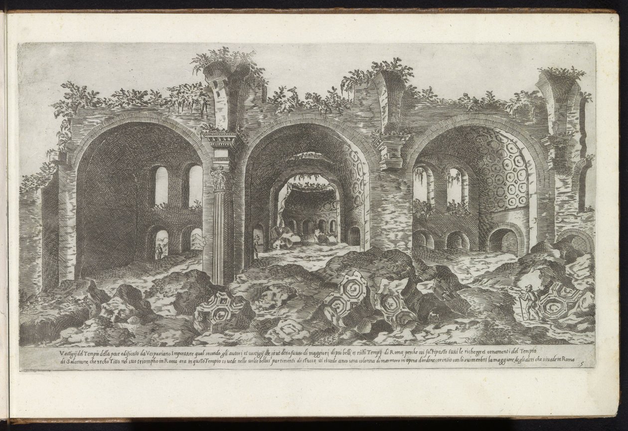 Reste der Basilika von Maxentius in Rom von Etienne Duperac