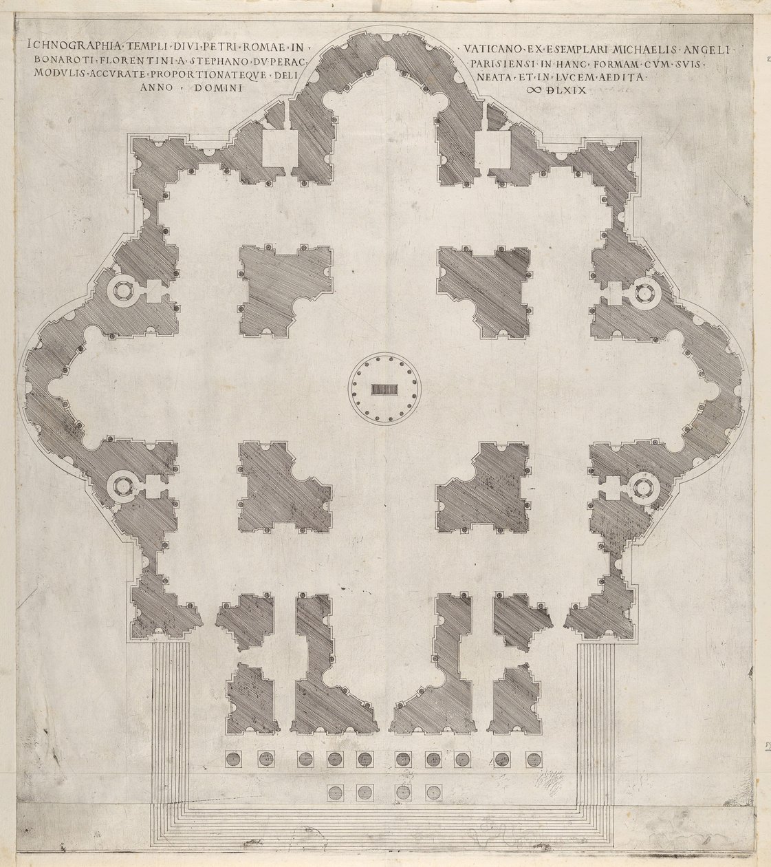 Speculum Romanae Magnificentiae: Plan von St. Peter, 1569 von Etienne Duperac