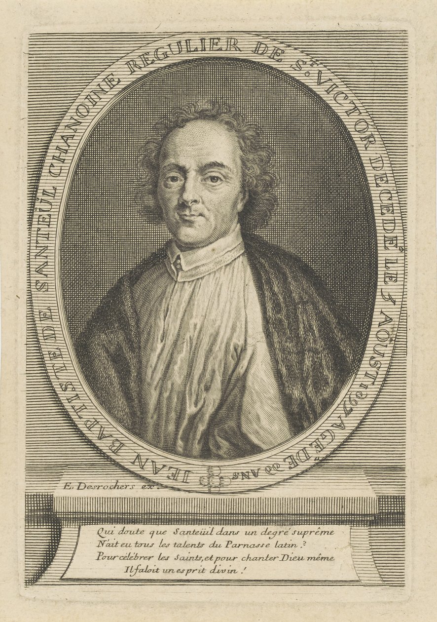 Porträt des Dichters Jean-Baptiste de Santeul, um 1700 von Etienne Jehandier Desrochers