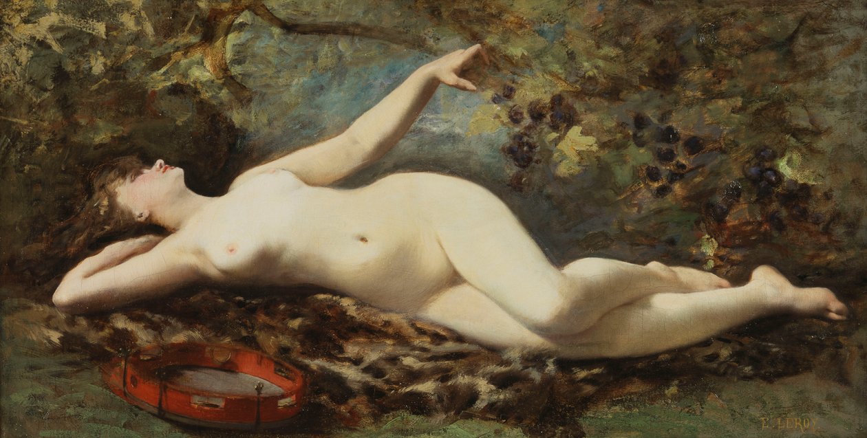 Liegender Akt mit Tamburin von Etienne Leroy