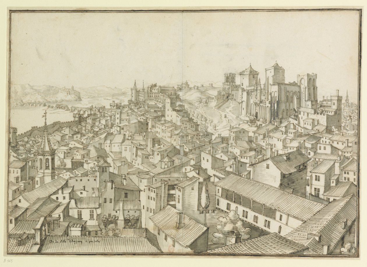 Von der Stadt Avignon und darüber hinaus: Ansicht der Stadt Avignon und der Umgebung von Etienne Martellange
