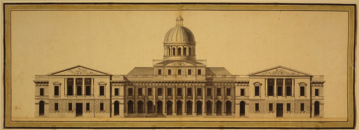 Entwurf für das US-Kapitol, 1793 von Etienne Sulpice Hallet
