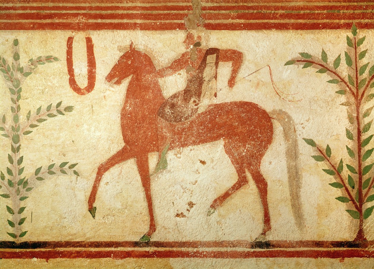 Reiter, rechte Seite, aus dem Grab des Barons, um 500 v. Chr. von Etruscan