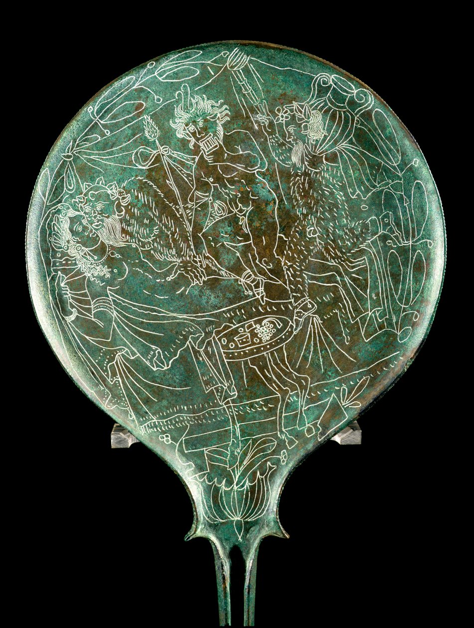 Spiegel mit mythologischer Szene, aus Palestrina (Praeneste) von Etruscan