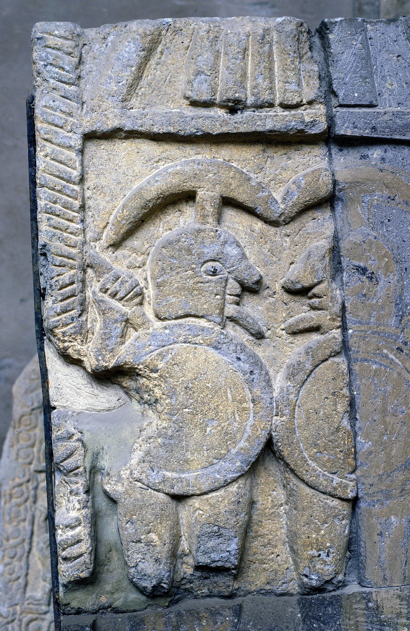 Etruskischer Krieger auf einem Sarkophag des Nationalmuseums von Tarquinia. von Etruscan Etruscan
