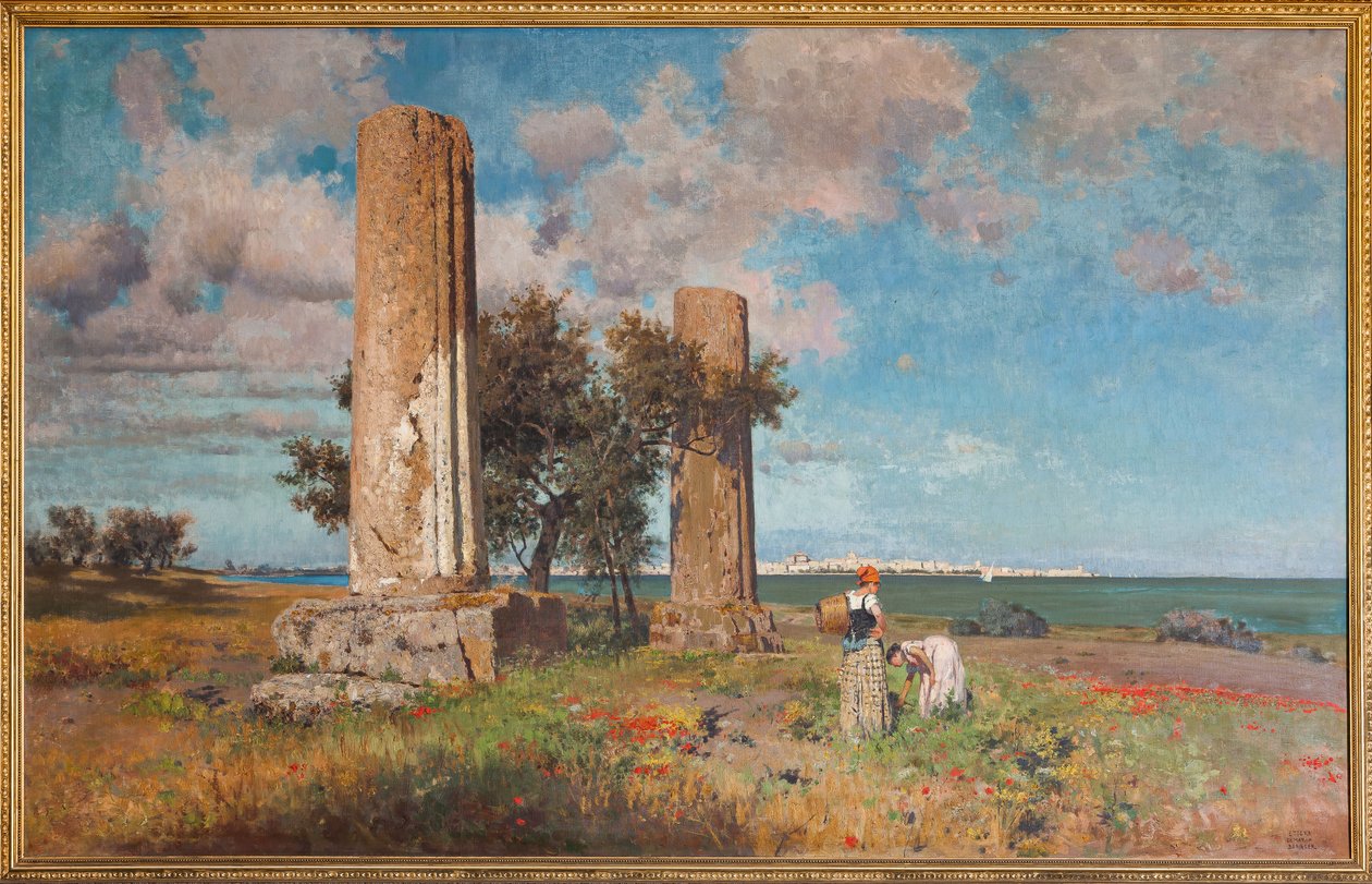 Der Tempel des Jupiter in Syrakus von Ettore de Maria Bergler