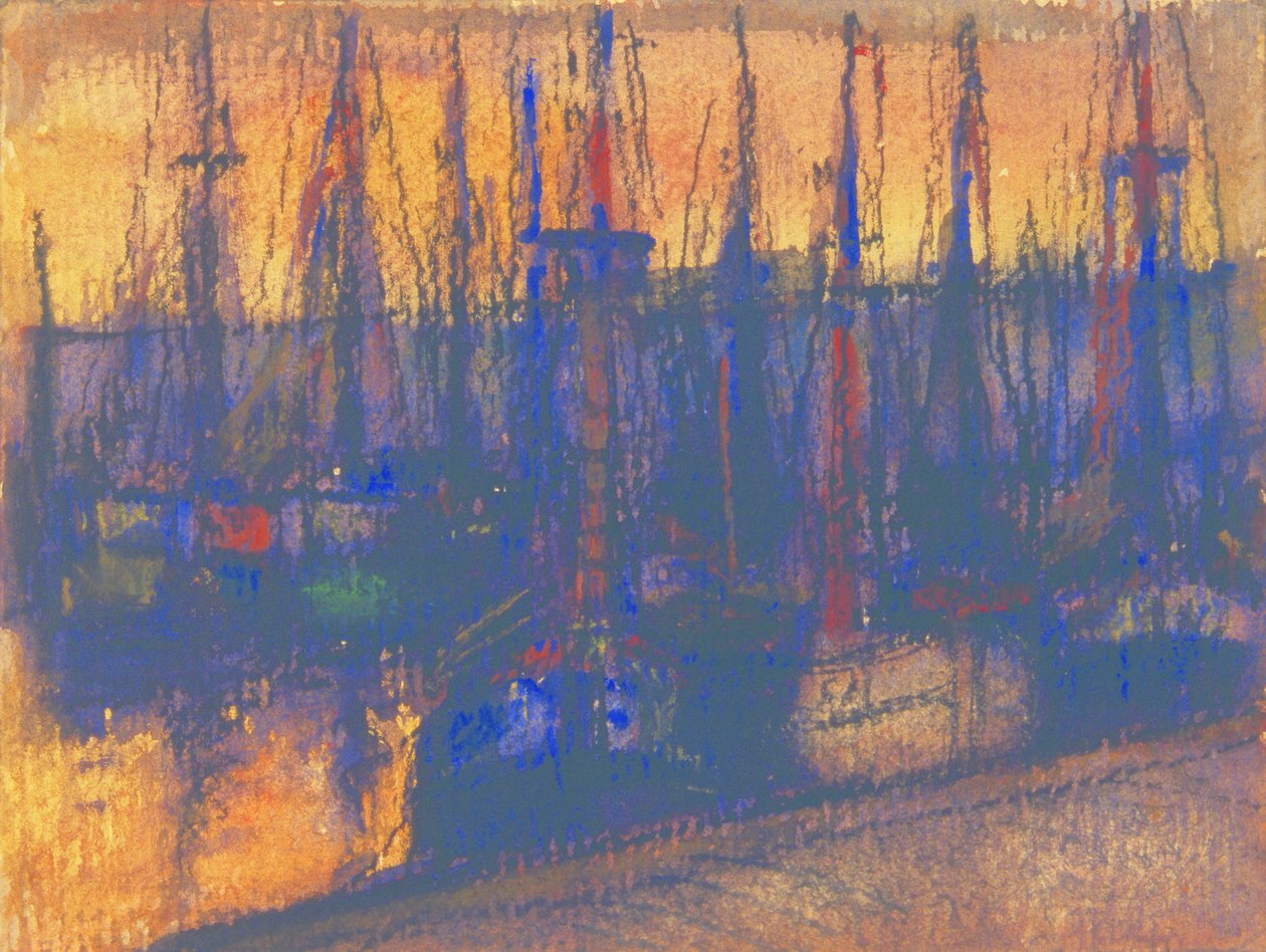 Fischerboote im Hafen von Blankenberge von Eugeen van Mieghem