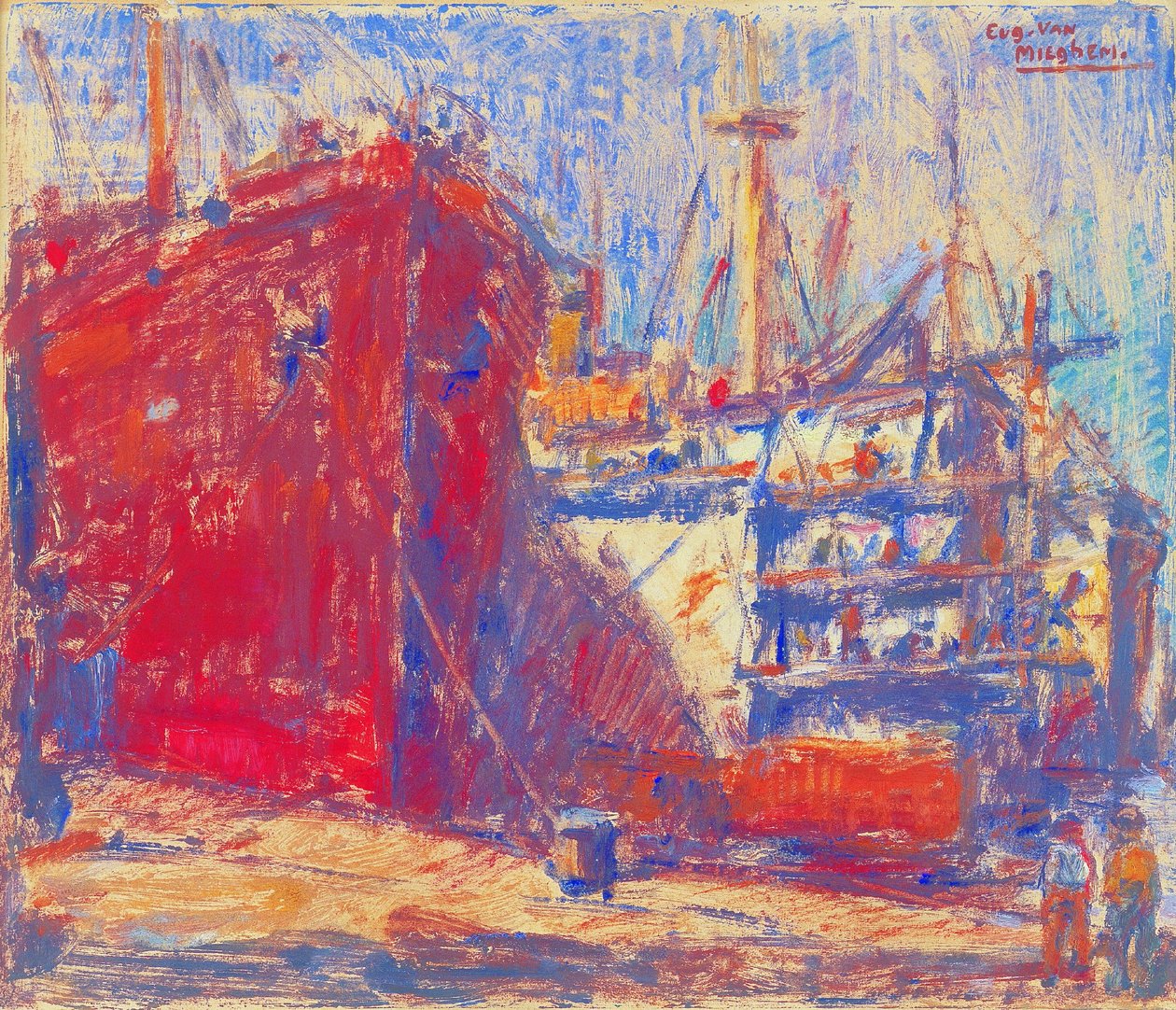 Schiffe im Hafen von Eugeen van Mieghem