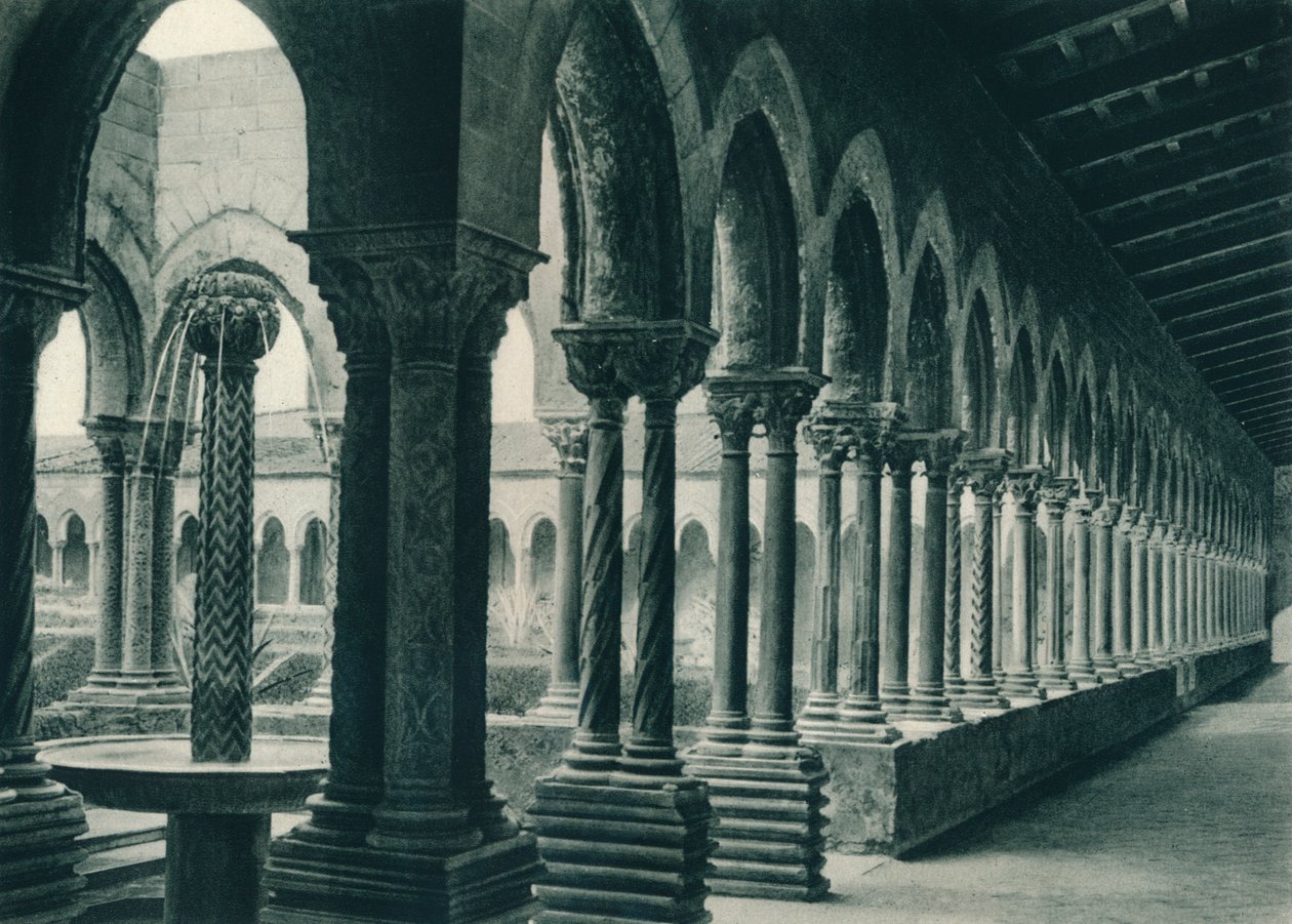 Kreuzgänge des Benediktinerklosters, Monreale, Sizilien, Italien, 1927 von Eugen Poppel