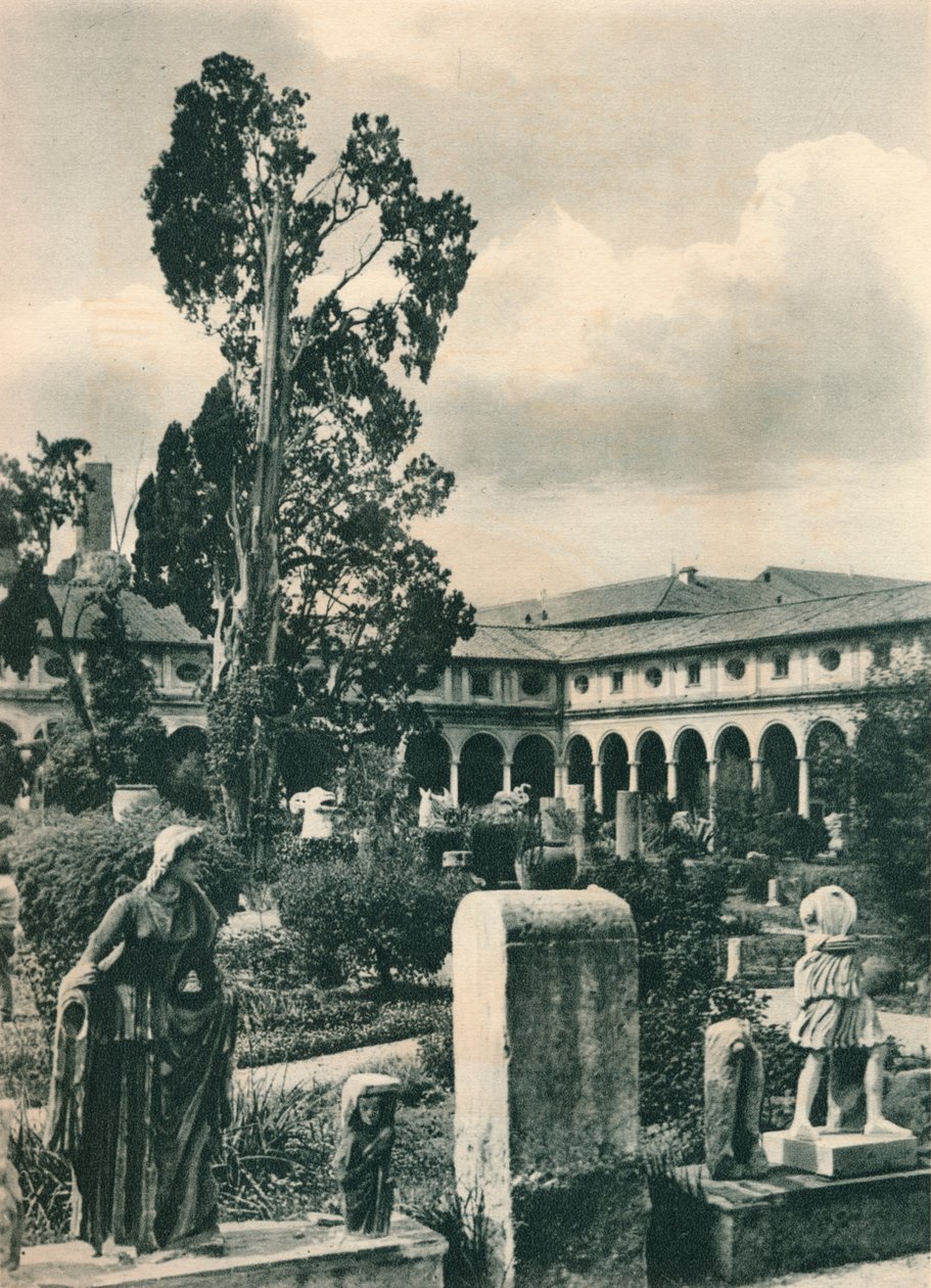 Garten im Museum der Diokletiansthermen, Rom, Italien, ca. 1926, 1927 von Eugen Poppel