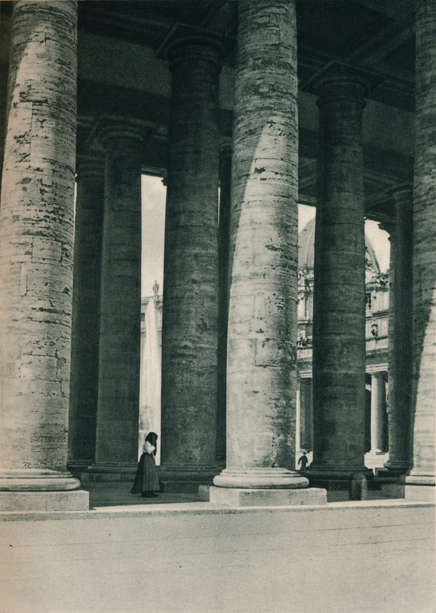 Teil der Kolonnade am Petersplatz, Rom, Italien, um 1926-1927 von Eugen Poppel