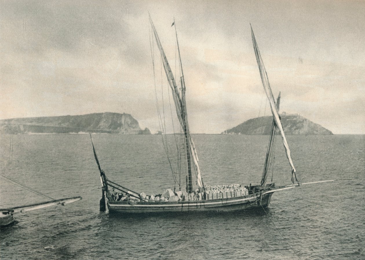 Segelboot im Hafen von Neapel, Italien, 1927 von Eugen Poppel