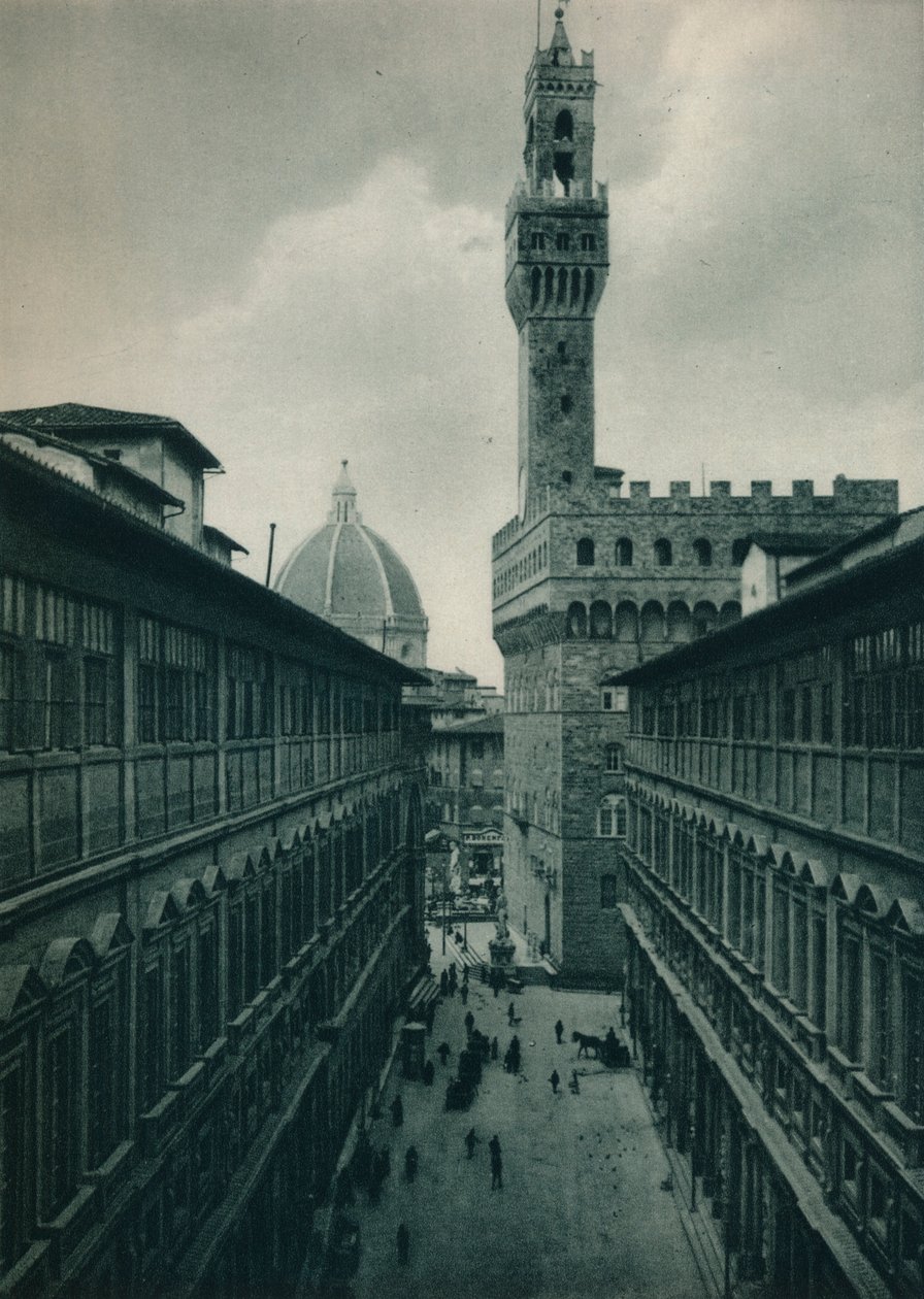 Der Palazzo Vecchio von der Uffizien-Galerie, Florenz, Italien, 1927 von Eugen Poppel