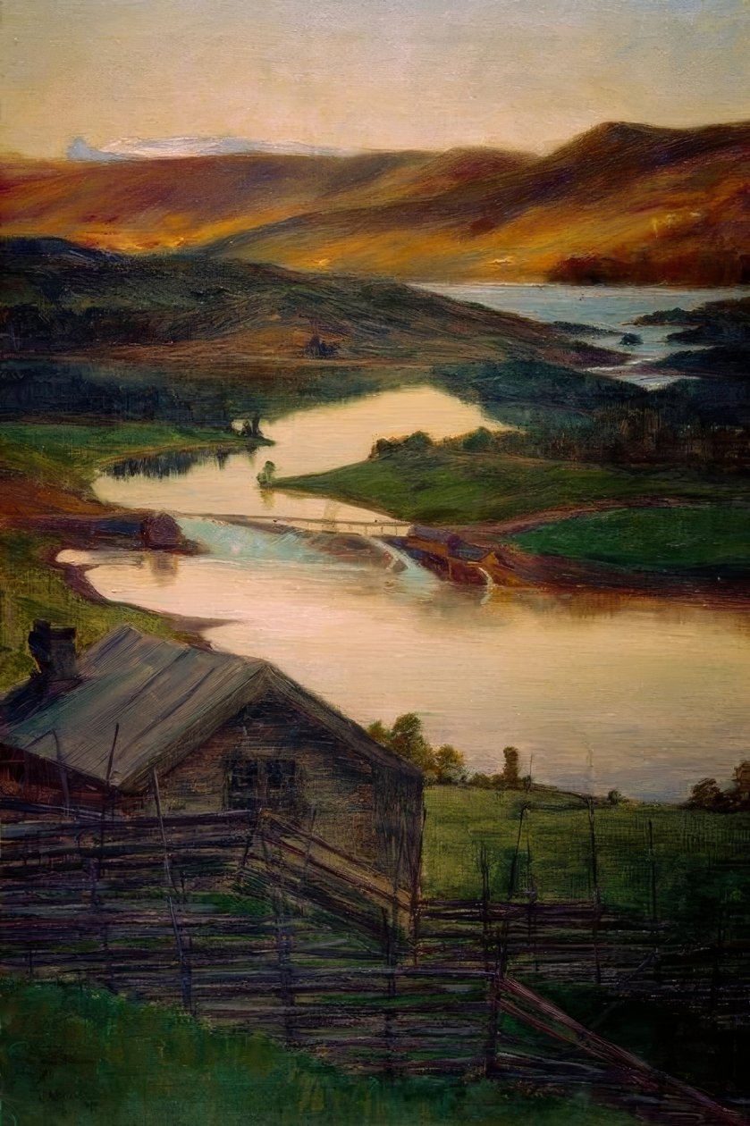 Från Fossheim, Valdres, Skiss von Eugen Prinz von Schweden
