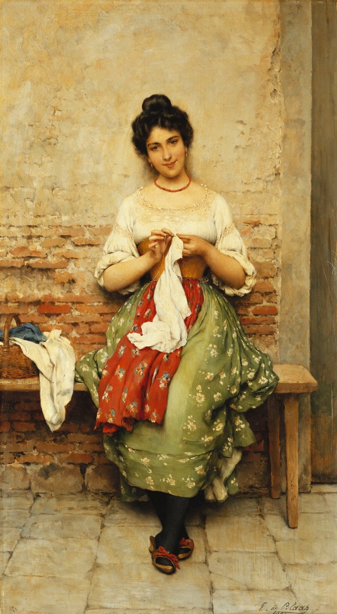 Die Näherin, 1901 von Eugen von Blaas