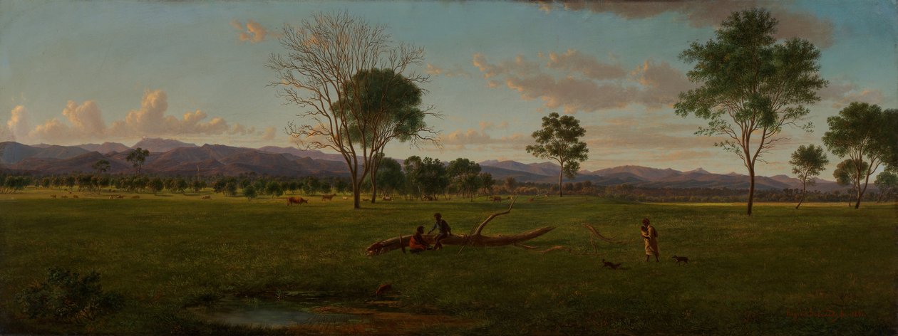 Blick auf die Gippsland-Alpen von Bushy Park am Avon-Fluss von Eugene von Guérard